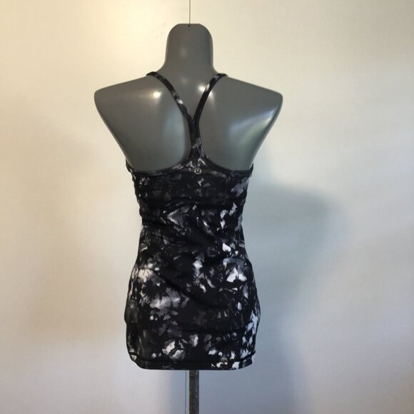 Lululemon Power Y Tank (Luon) Dusk Dye White Black Size 4 - Picture 4 of 11